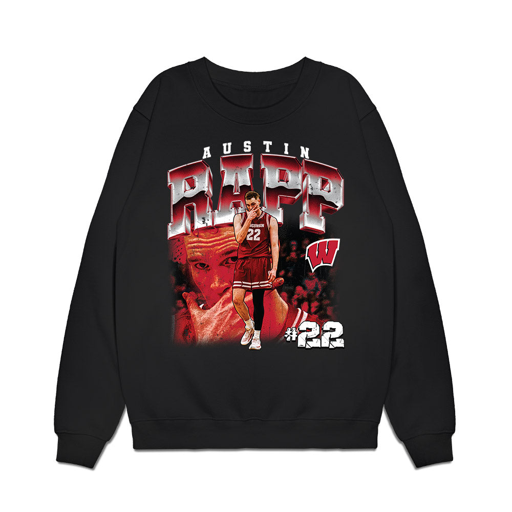Wisconsin - NCAA Mens Basketball : Austin Rapp - Collage Premium Crewneck Sweatshirt-0
