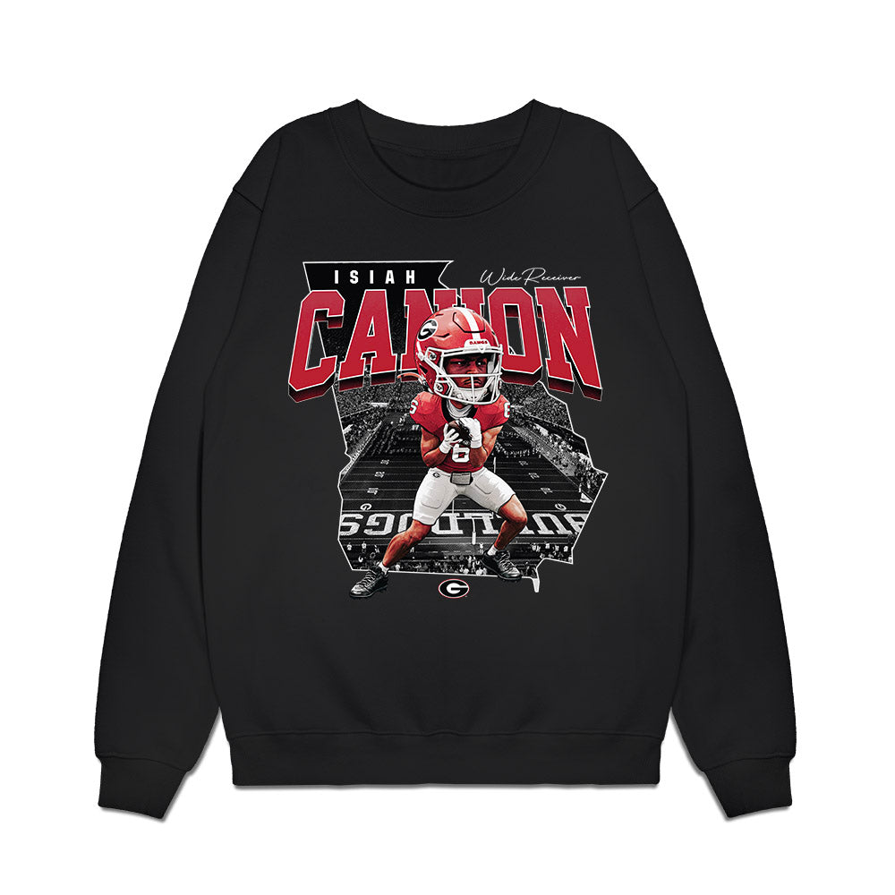 Georgia - NCAA Football : Isiah Canion - Caricature Premium Crewneck Sweatshirt-0