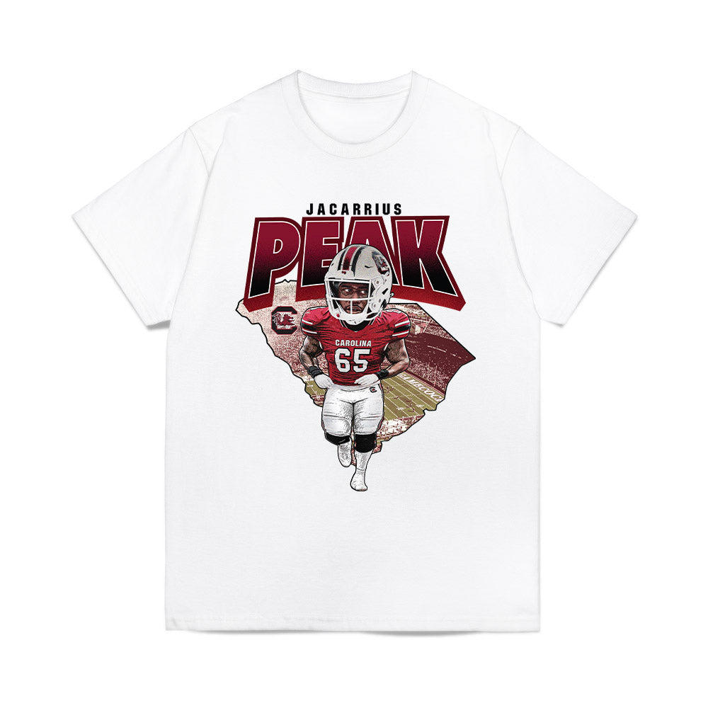 South Carolina - NCAA Football : Jacarrius Peak - Caricature Comfort Colors T-Shirt-0
