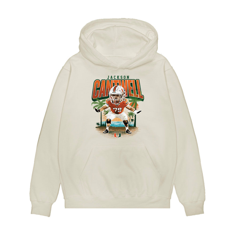 Miami - NCAA Football : Jackson Cantwell - Individual Caricature Premium Hooded Sweatshirt-0