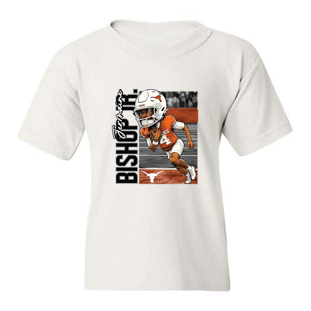 Texas - NCAA Football : Jermaine Bishop Jr - Caricature Youth T-Shirt-0