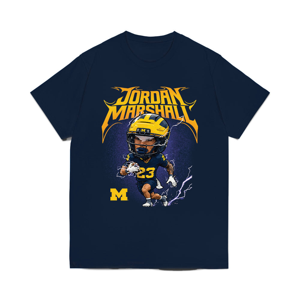 Michigan - NCAA Football : Jordan Marshall - Caricature Comfort Colors T-Shirt-0