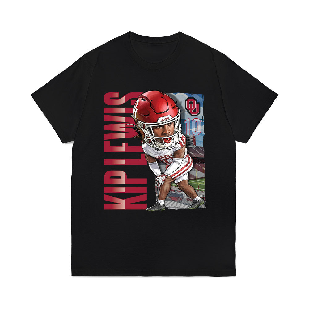 Oklahoma - NCAA Football : Kip Lewis - Caricature Comfort Colors T-Shirt-0