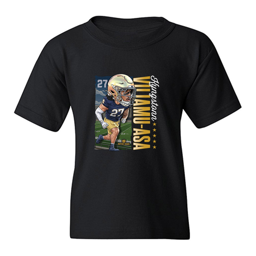 Notre Dame - NCAA Football : Kyngstonn Viliamu-Asa - Caricature Youth T-Shirt-0