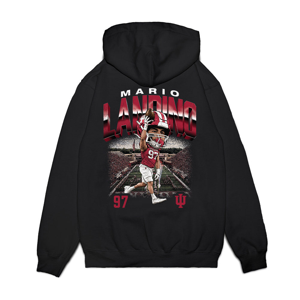 Indiana - NCAA Football : Mario Landino - Bobble Head Premium Hooded Sweatshirt-1