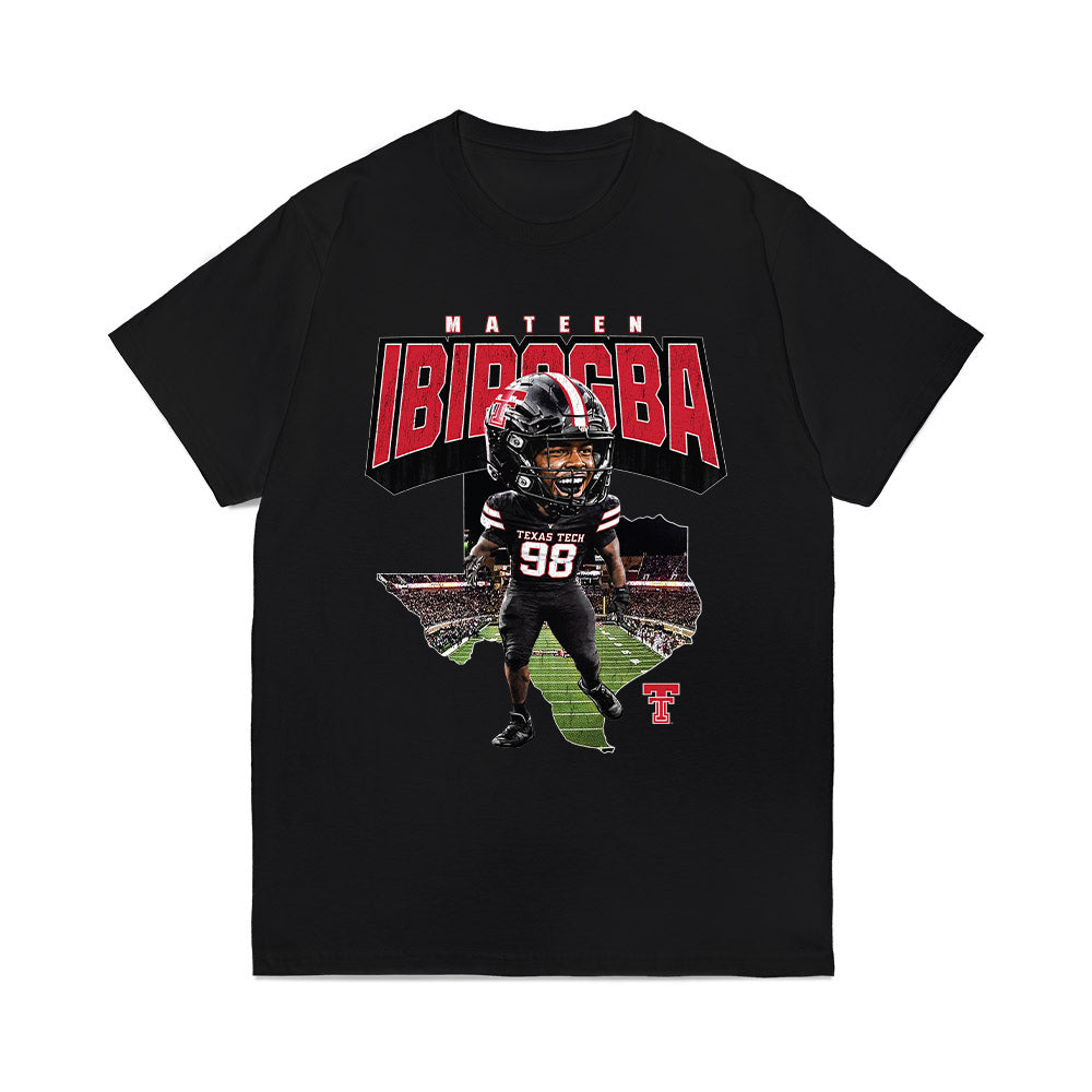 Texas Tech - NCAA Football : Mateen Ibirogba - Caricature Comfort Colors T-Shirt-0