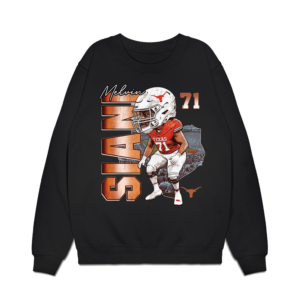 Texas - NCAA Football : Melvin Siani - Caricature Premium Crewneck Sweatshirt-0