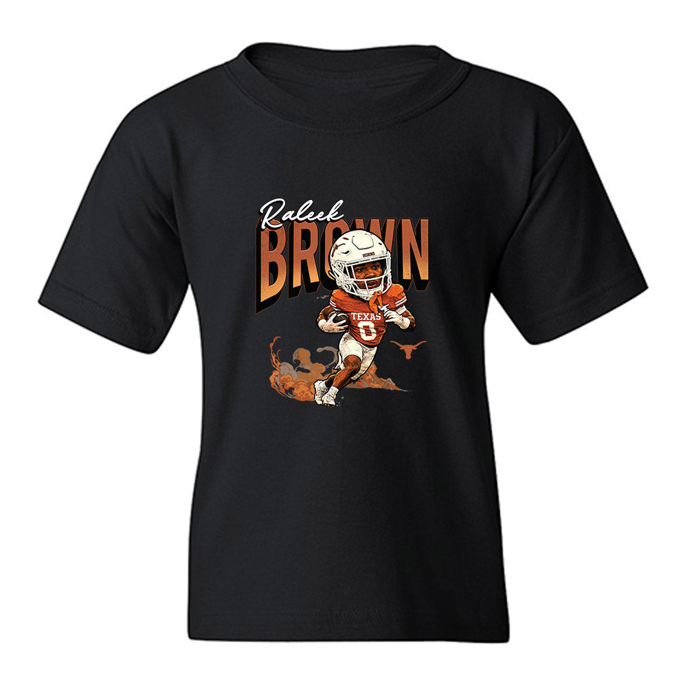 Texas - NCAA Football : Raleek Brown - Caricature Youth T-Shirt-0