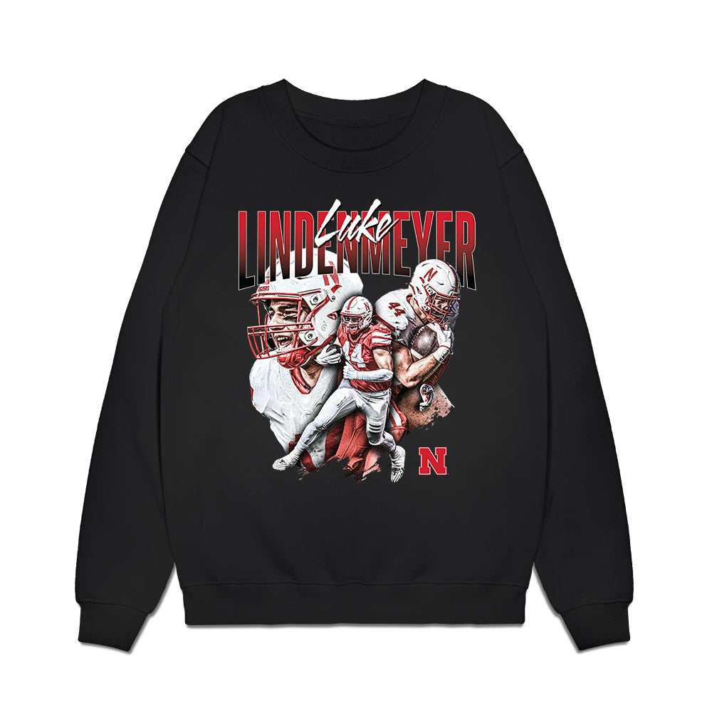 Nebraska - NCAA Football : Luke Lindenmeyer - Collage Premium Crewneck Sweatshirt-0