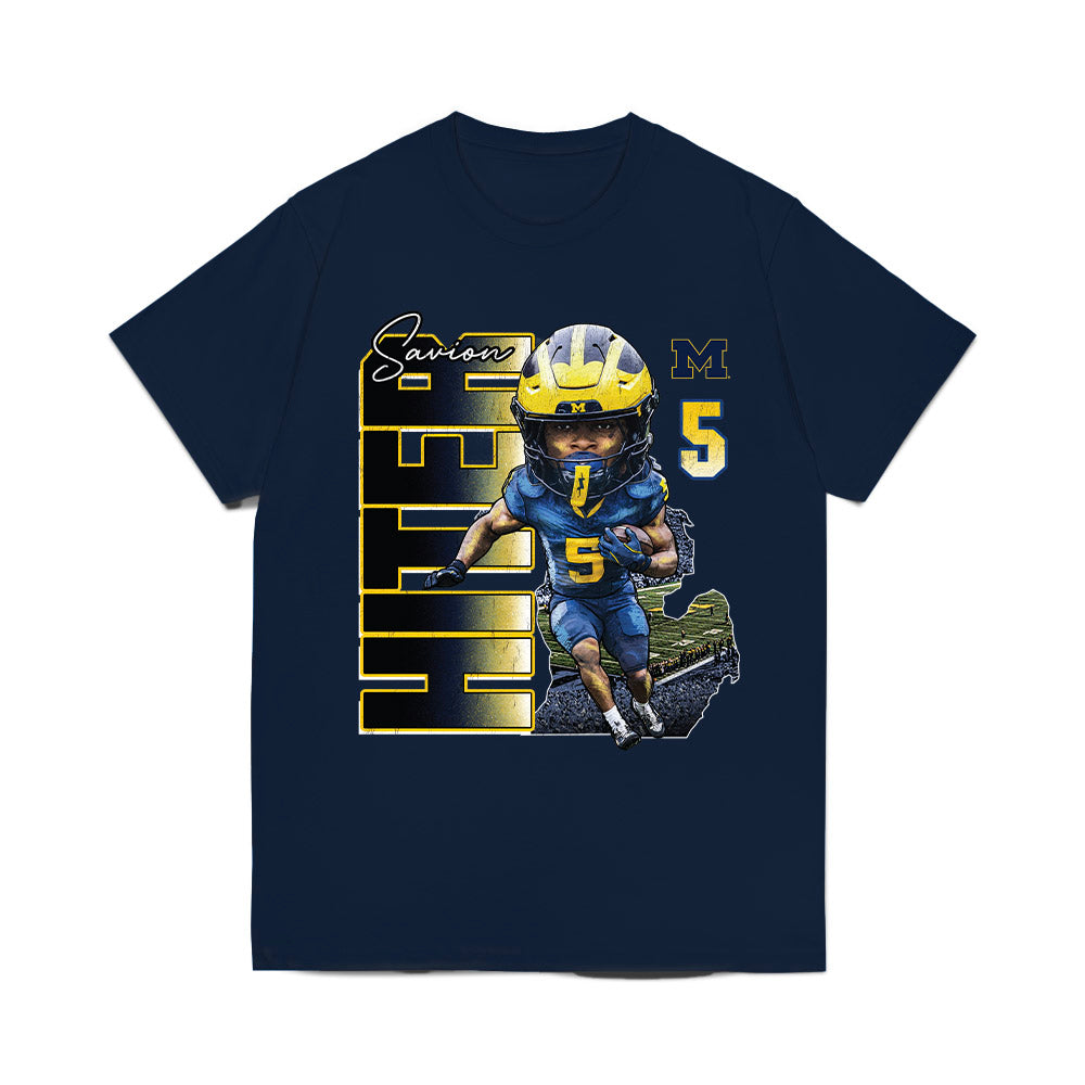 Michigan - NCAA Football : Savion Hiter - Caricature Comfort Colors T-Shirt-0