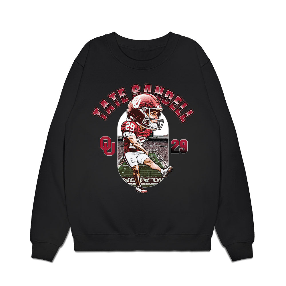 Oklahoma - NCAA Football : Tate Sandell - Bobblehead Premium Crewneck Sweatshirt-0