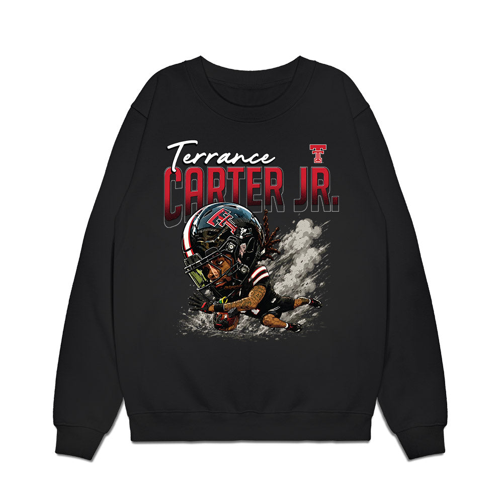 Texas Tech - NCAA Football : Terrance Carter Jr - Bobblehead Premium Crewneck Sweatshirt-0