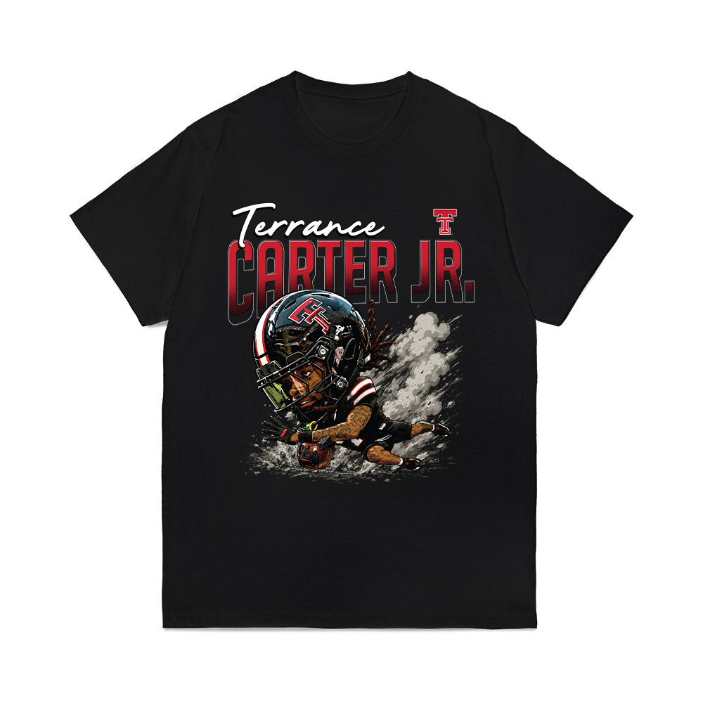 Texas Tech - NCAA Football : Terrance Carter Jr - Bobblehead Comfort Colors T-Shirt-0