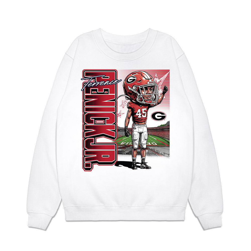 Georgia - NCAA Football : Terrence Penick Jr - Caricature Premium Crewneck Sweatshirt-0