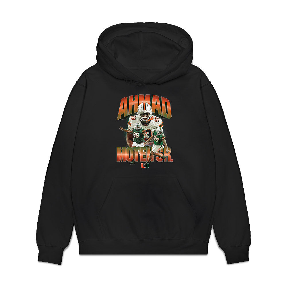 Miami - NCAA Football : Ahmad Moten Sr. - Collage Premium Hooded Sweatshirt-0
