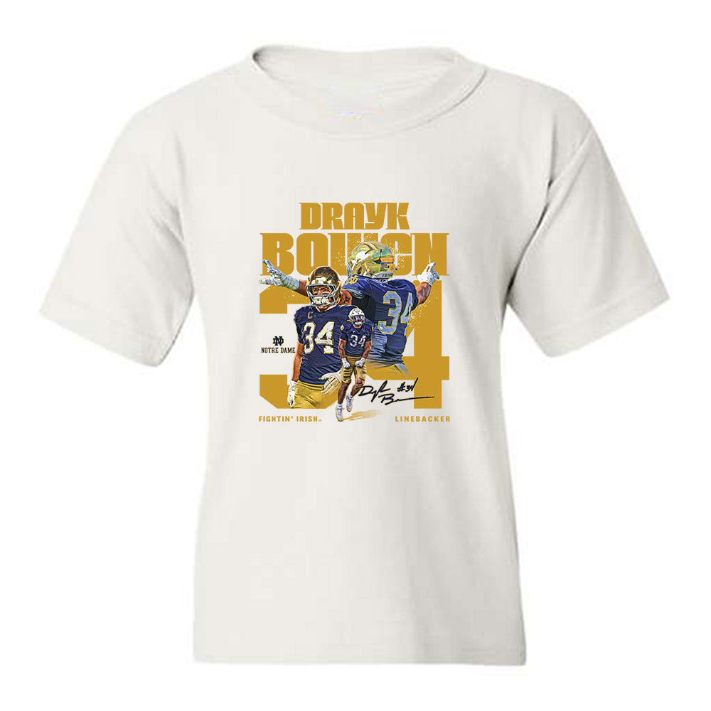 Notre Dame - NCAA Football : Drayk Bowen - Collage Youth T-Shirt-0