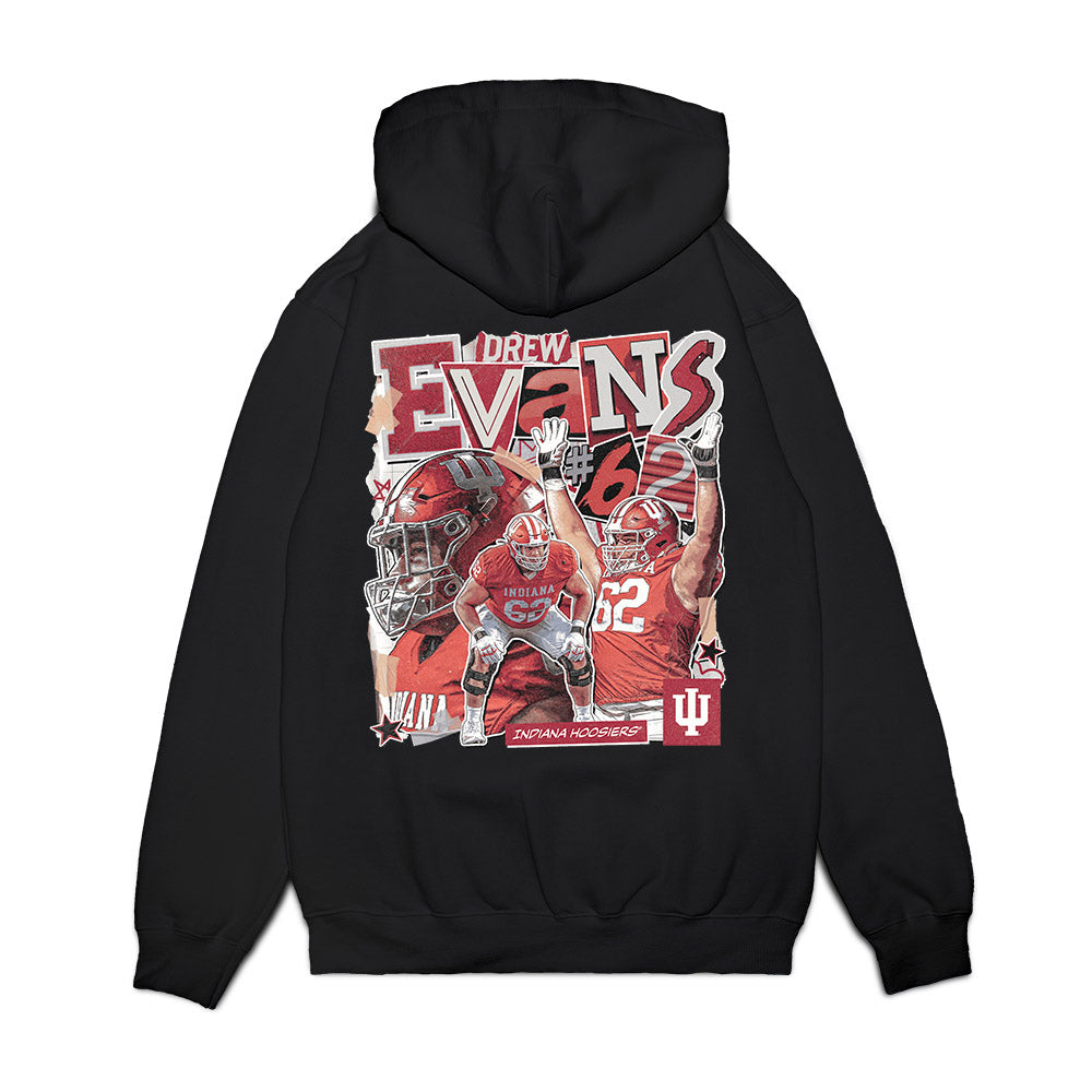 Indiana - NCAA Football : Drew Evans - Collage Premium Hooded Sweatshirt-1