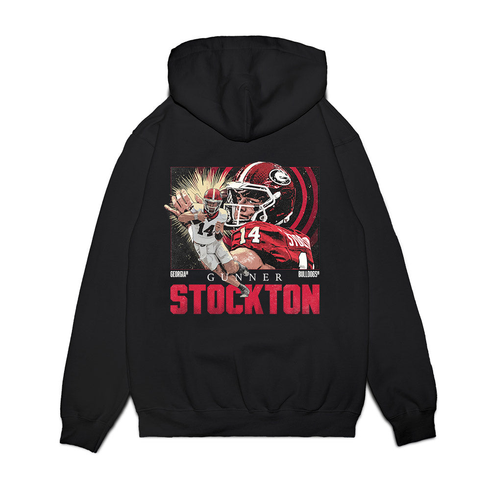Georgia - NCAA Football : Gunner Stockton - Collage Premium Hooded Sweatshirt-1