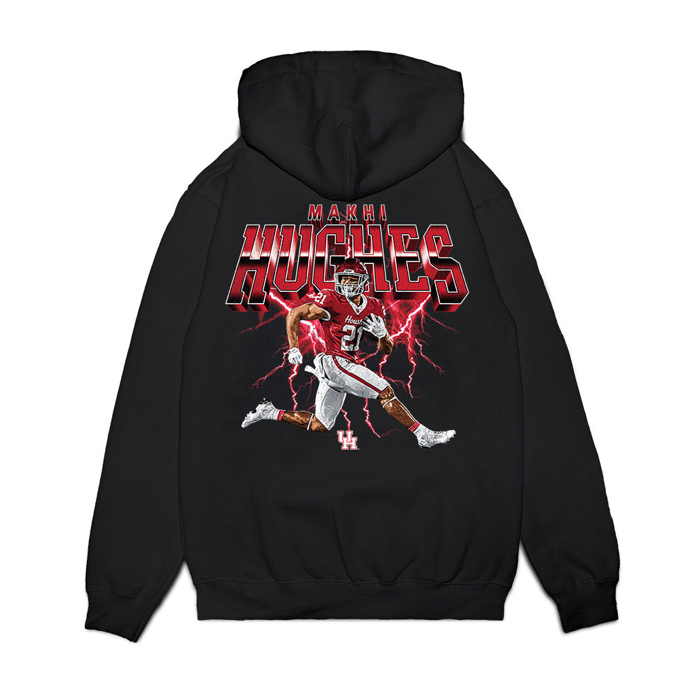 Houston - NCAA Football : Makhi Hughes - Collage Premium Hooded Sweatshirt-1