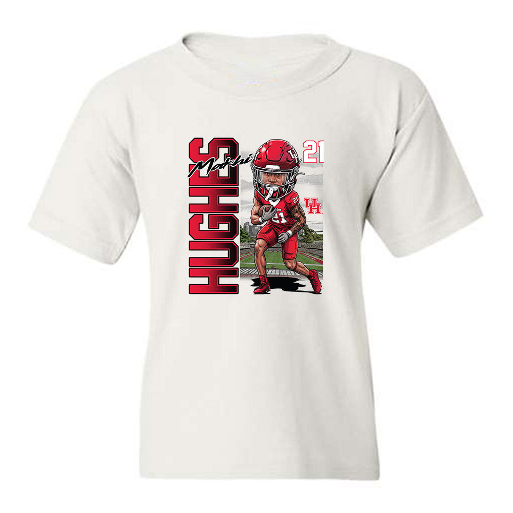 Houston - NCAA Football : Makhi Hughes - Caricature Youth T-Shirt-0