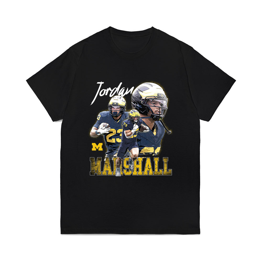 Michigan - NCAA Football : Jordan Marshall - Collage Comfort Colors T-Shirt-0