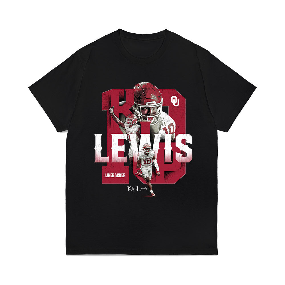 Oklahoma - NCAA Football : Kip Lewis - Collage Comfort Colors T-Shirt-0