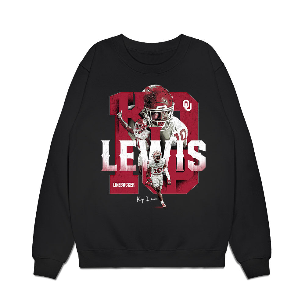 Oklahoma - NCAA Football : Kip Lewis - Collage Premium Crewneck Sweatshirt-0