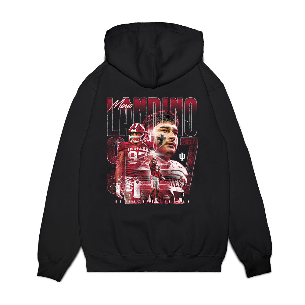 Indiana - NCAA Football : Mario Landino - Collage Premium Hooded Sweatshirt-1