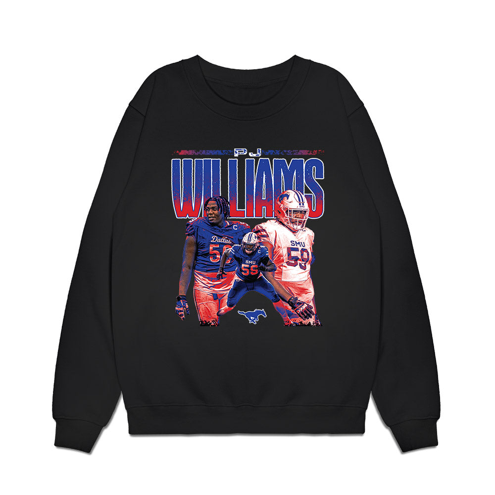 SMU - NCAA Football : Pj Williams - Collage Premium Crewneck Sweatshirt-0