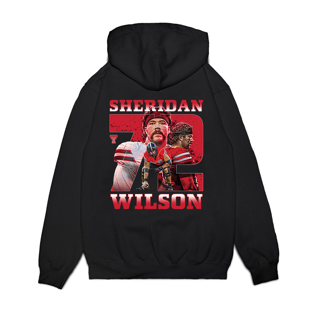 Texas Tech - NCAA Football : Sheridan Wilson - Collage Premium Hooded Sweatshirt-1