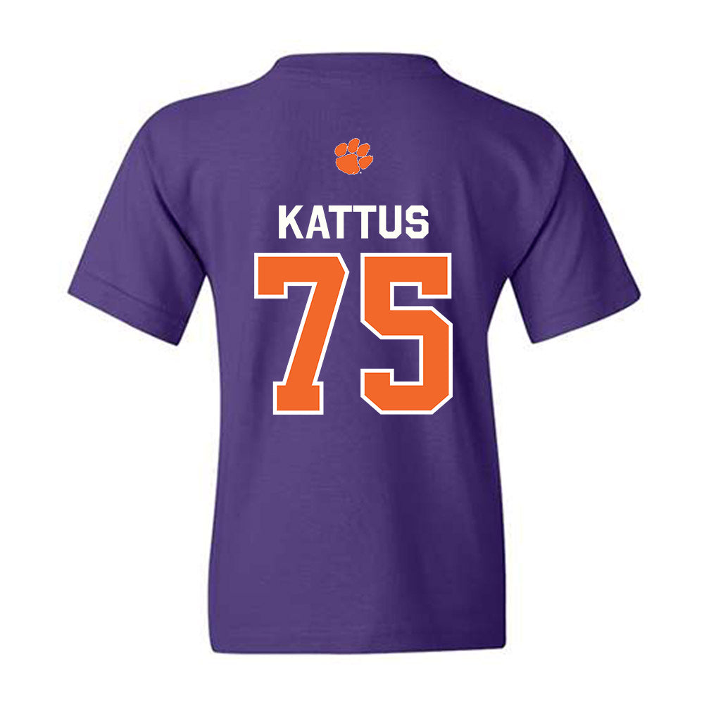 Clemson - NCAA Football : Tucker Kattus - Classic Shersey Youth T-Shirt-1