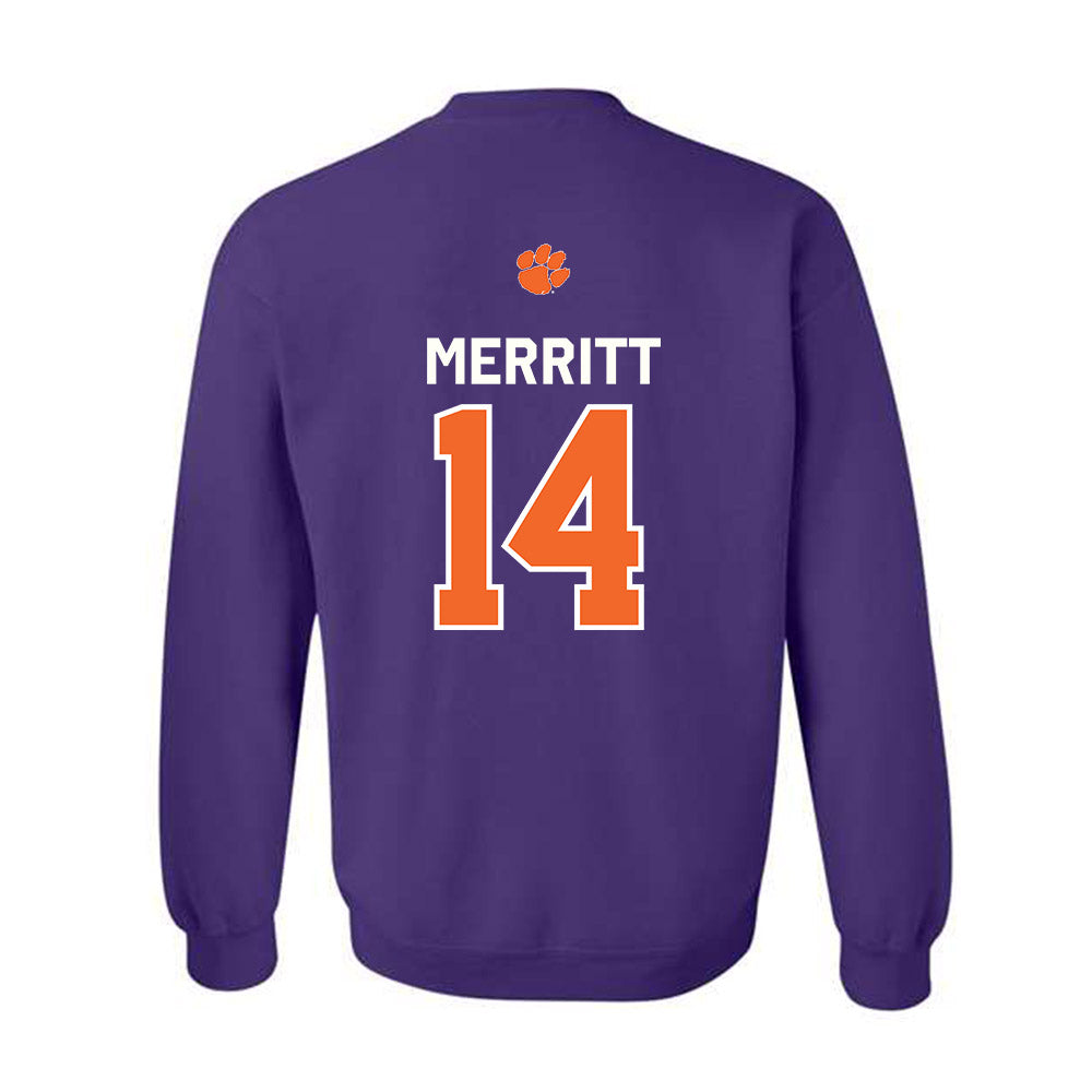 Clemson - NCAA Football : London Merritt - Classic Shersey Crewneck Sweatshirt-1