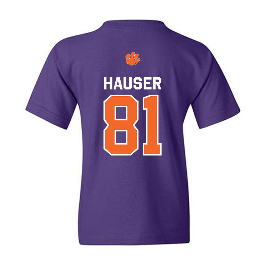 Clemson - NCAA Football : Nolan Hauser - Classic Shersey Youth T-Shirt-1