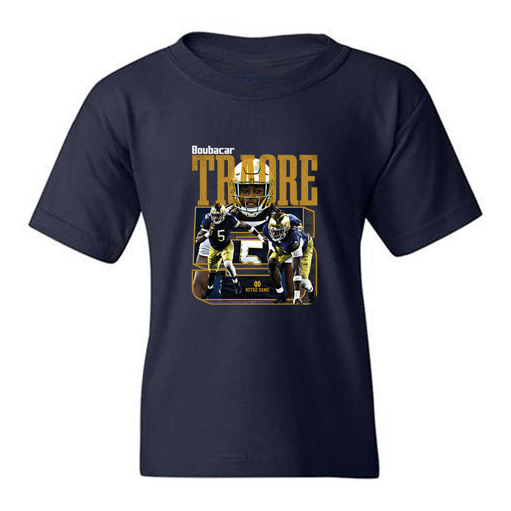 Notre Dame - NCAA Football : Boubacar Traore - Collage Youth T-Shirt-0