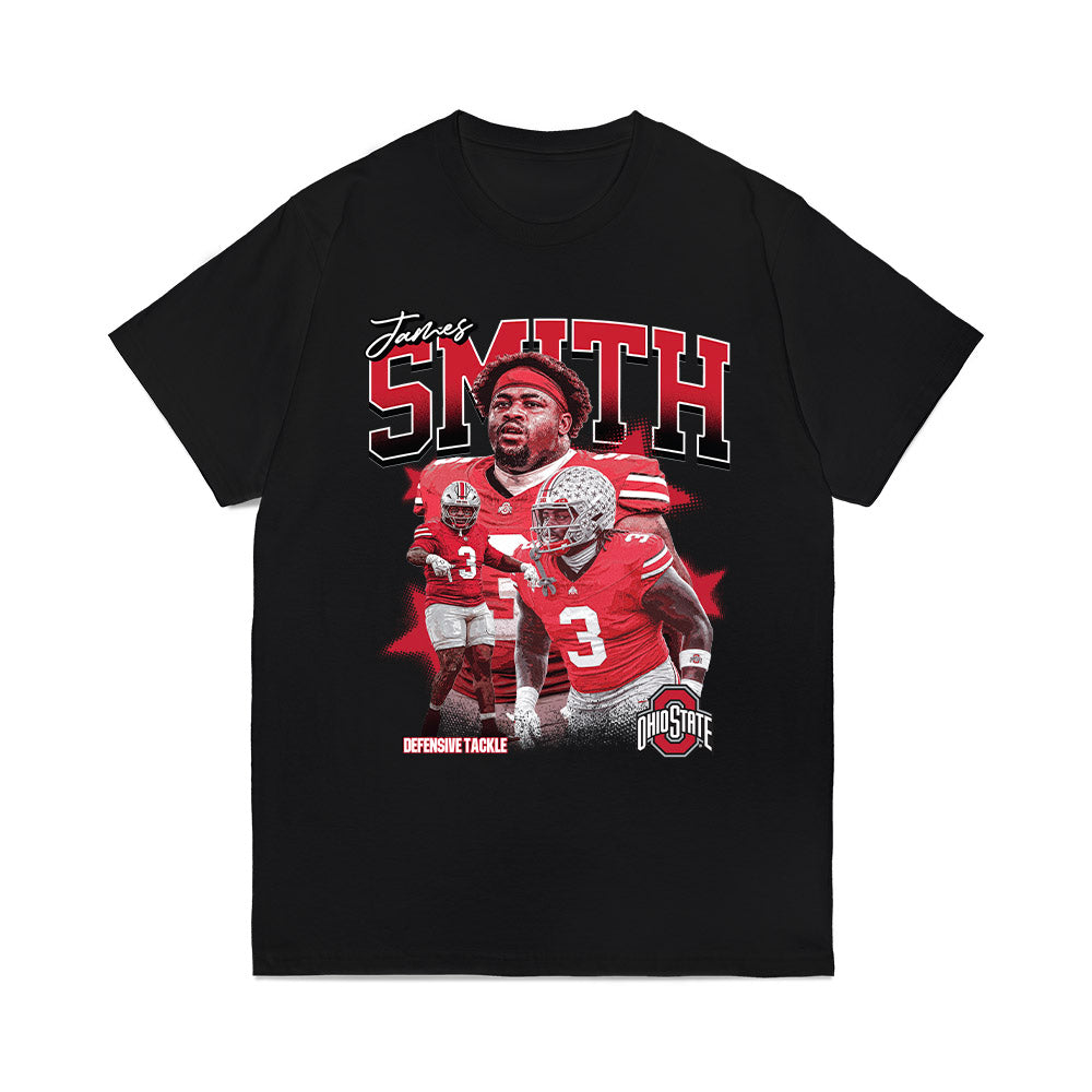 Ohio State - NCAA Football : James Smith - Individual Collage Comfort Colors T-Shirt-0