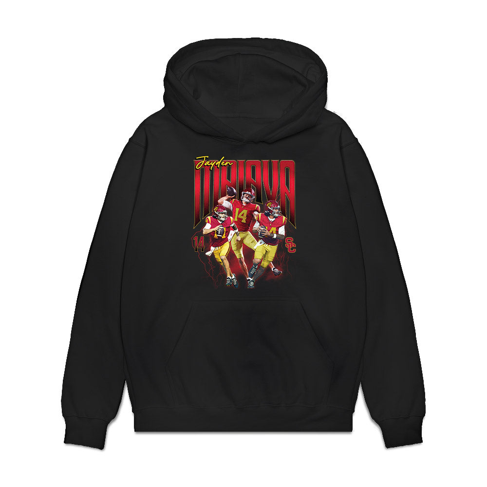 USC - NCAA Football : Jayden Maiava - Collage Premium Hooded Sweatshirt-0