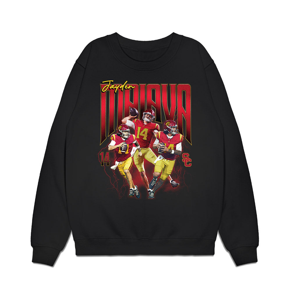 USC - NCAA Football : Jayden Maiava - Collage Premium Crewneck Sweatshirt-0