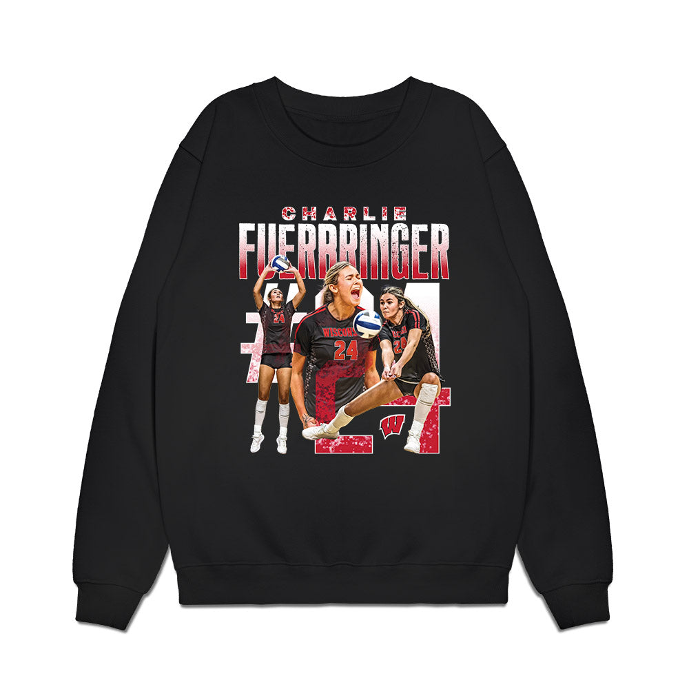 Wisconsin - NCAA Womens Volleyball : Charlie Fuerbringer - Collage Premium Crewneck Sweatshirt-0