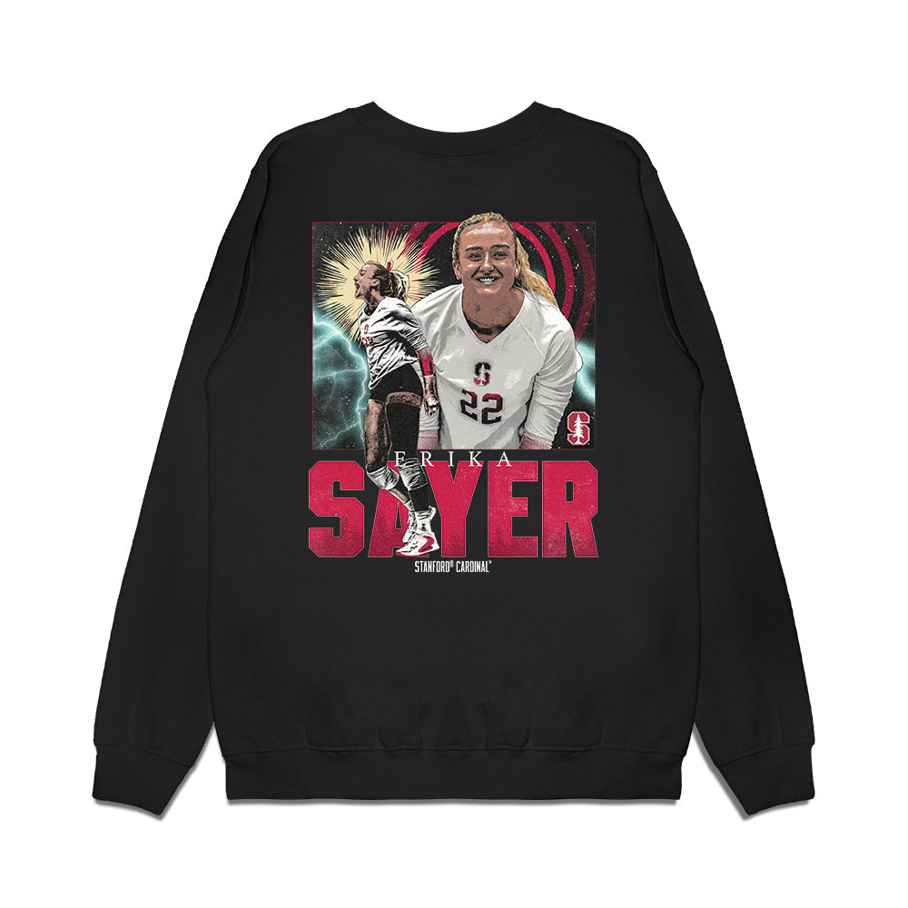 Stanford - NCAA Women's Volleyball : Erika Sayer - Collage Premium Crewneck Sweatshirt-1