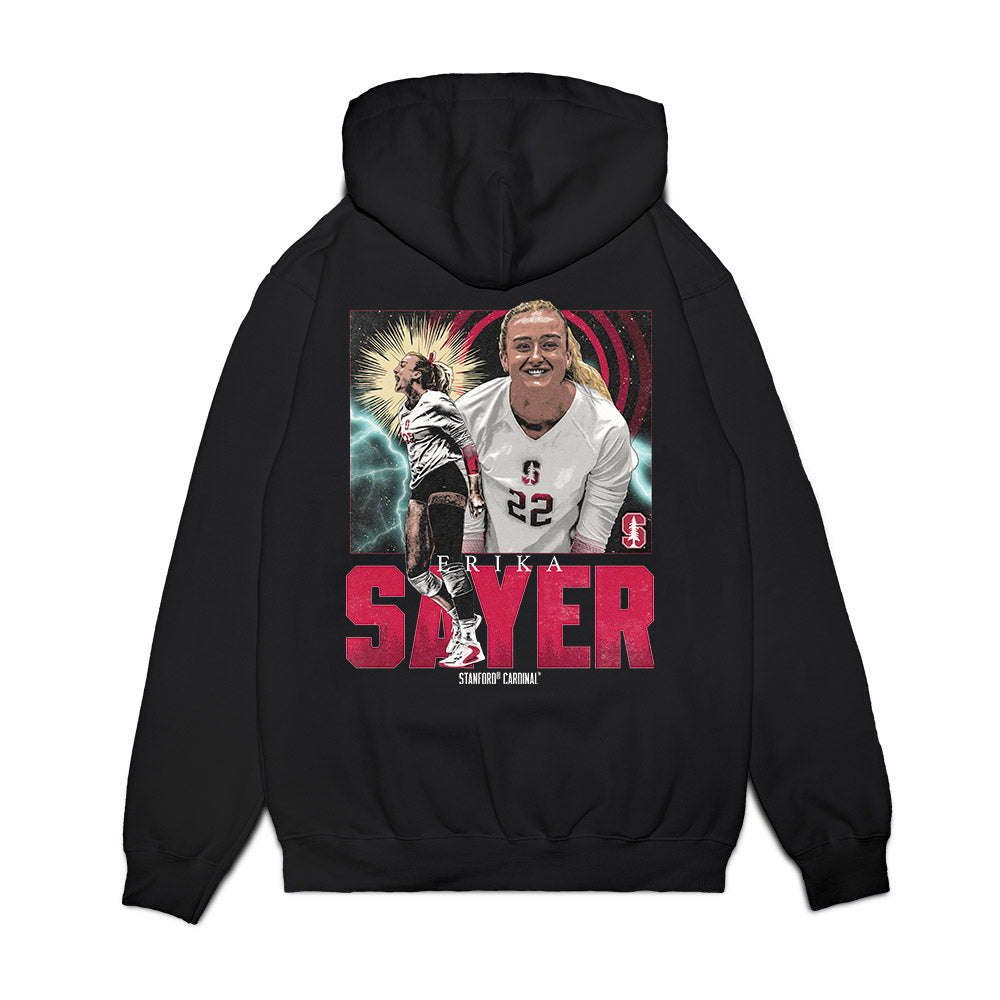 Stanford - NCAA Women's Volleyball : Erika Sayer - Collage Premium Hooded Sweatshirt-1
