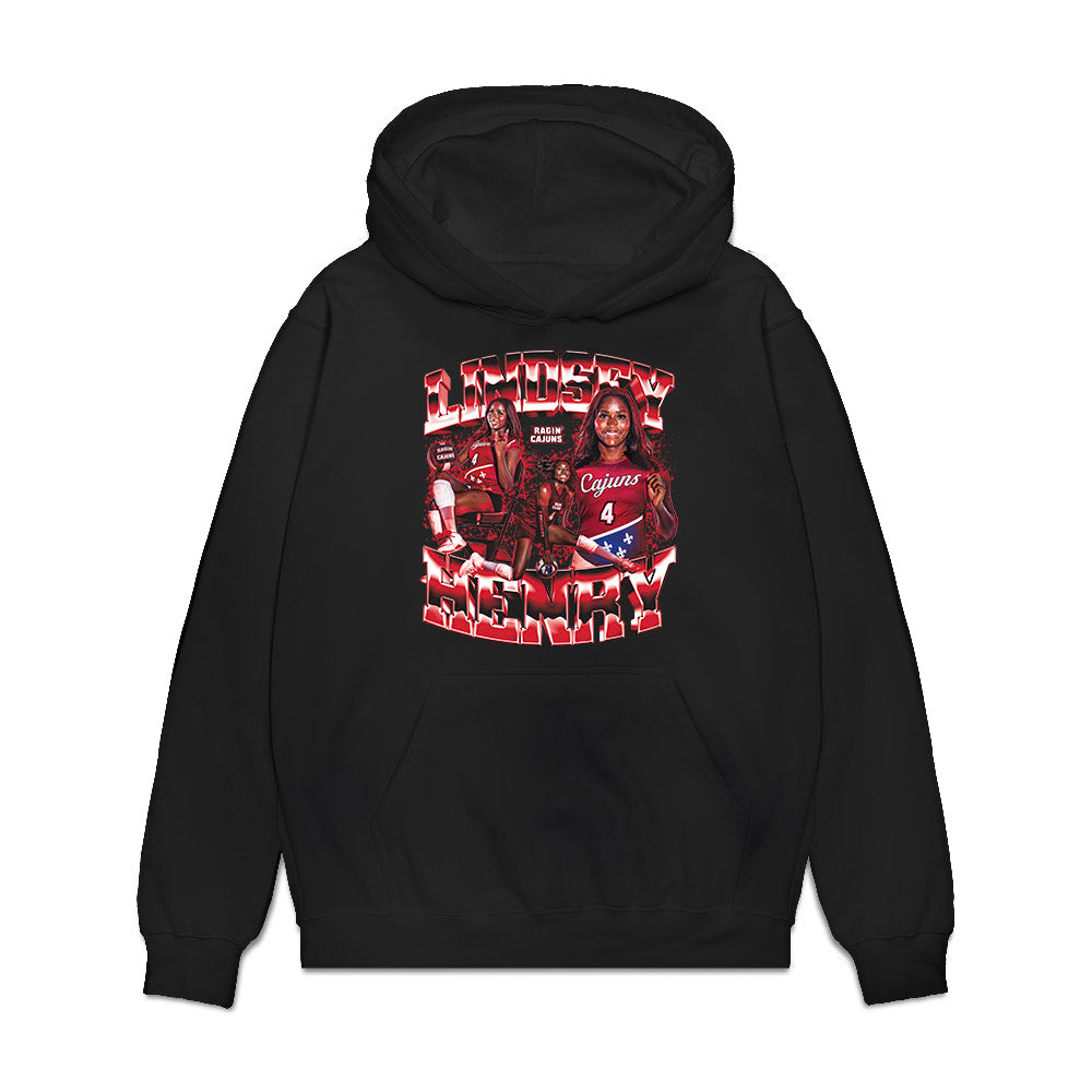 Louisiana - NCAA Womens Volleyball : Lindsey Henry - Individual Collage Premium Hooded Sweatshirt-0