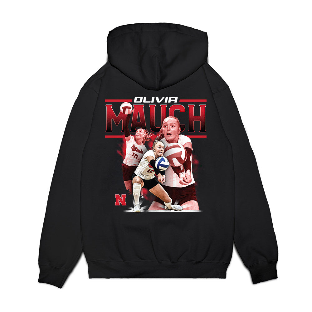 Nebraska - NCAA Womens Volleyball : Olivia Mauch - Collage Premium Hooded Sweatshirt-1