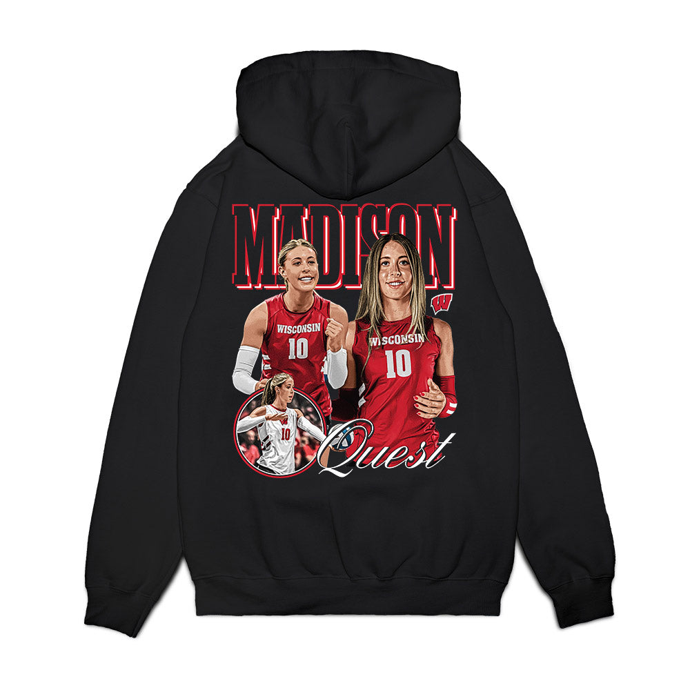 Wisconsin - NCAA Womens Volleyball : Madison Quest - Collage Premium Hooded Sweatshirt-1