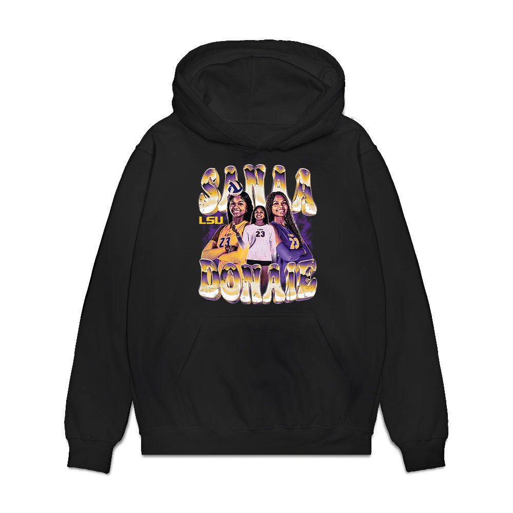 LSU - NCAA Womens Volleyball : Sanaa Donaie - Individual Collage Premium Hooded Sweatshirt-0