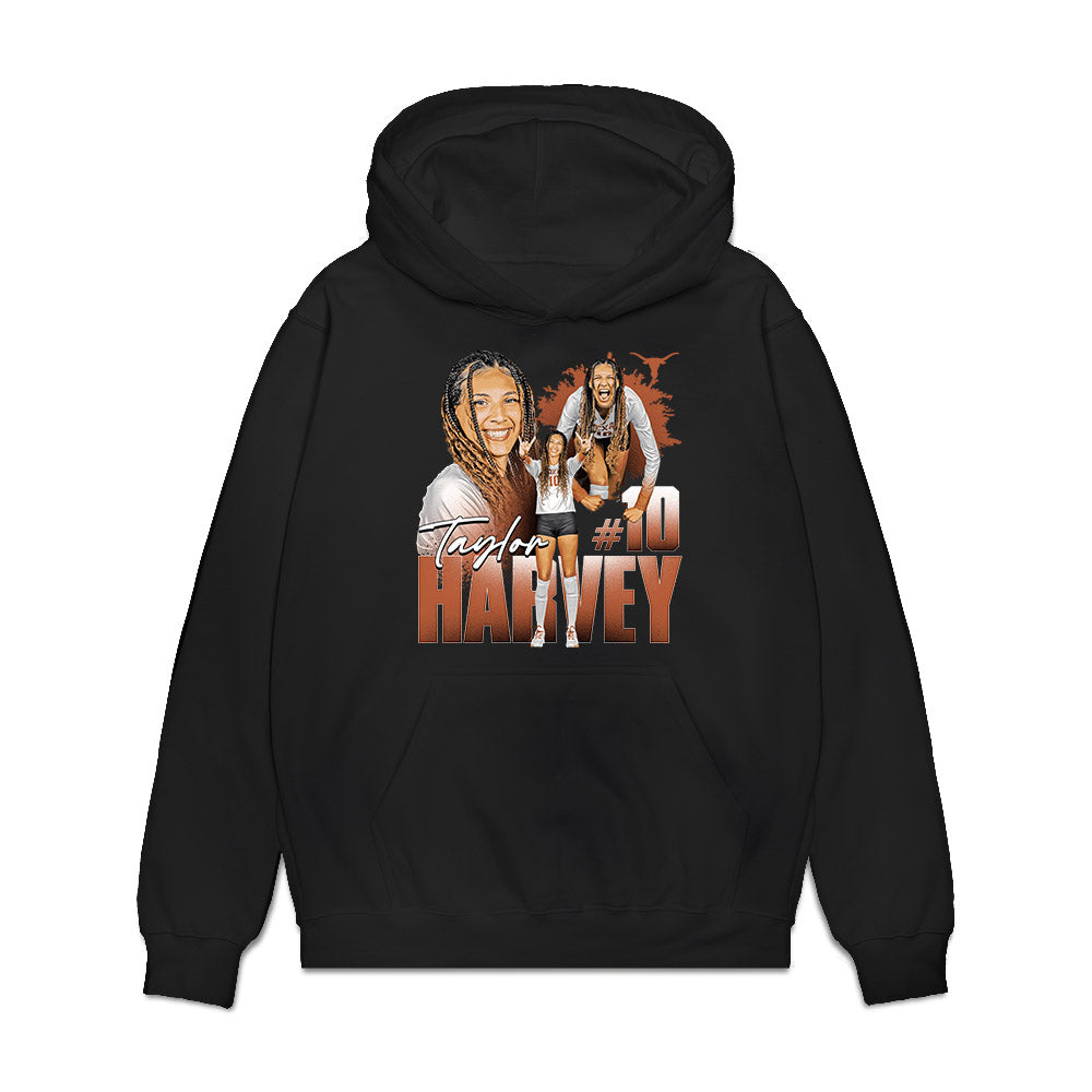 Texas - NCAA Womens Volleyball : Taylor Harvey - Collage Premium Hooded Sweatshirt-0