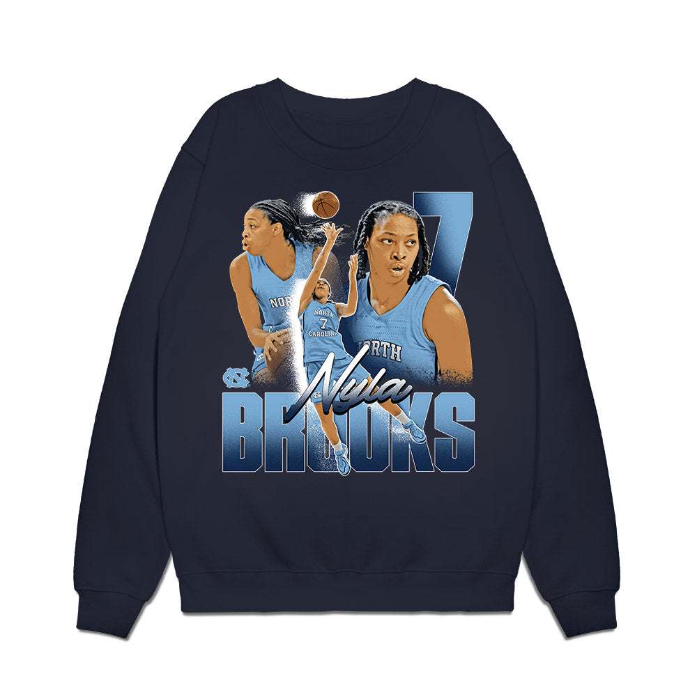 UNC - NCAA Womens Basketball : Nyla Brooks - Collage Premium Crewneck Sweatshirt-0