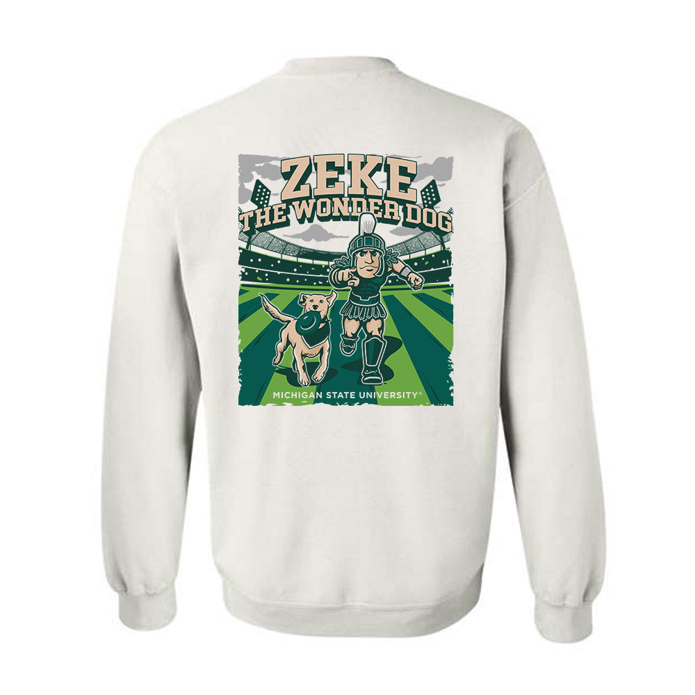 Michigan State - NCAA Football : Zeke The Wonder Dog - Crewneck Sweatshirt
