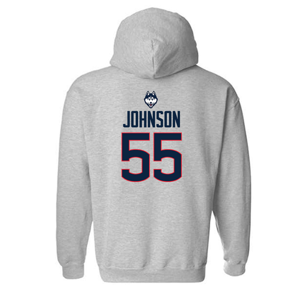 UConn - NCAA Football : Fred Johnson - Classic Shersey Hooded Sweatshirt-1