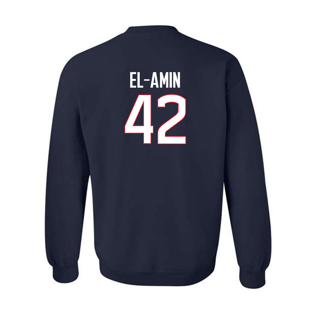 UConn - Men's Basketball Legends : Khalid El-Amin - Classic Shersey Crewneck Sweatshirt-1