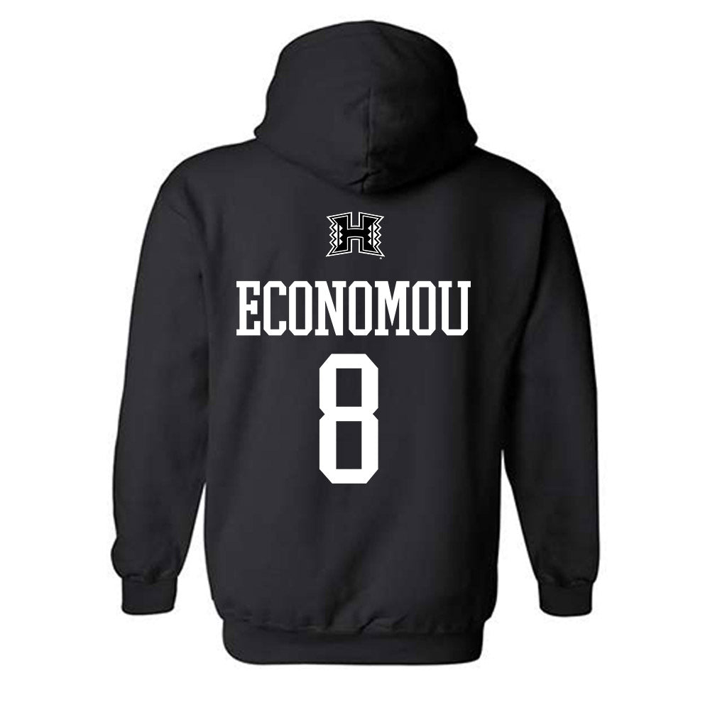 Hawaii - NCAA Men's Basketball : AJ Economou - Classic Shersey Hooded Sweatshirt-1